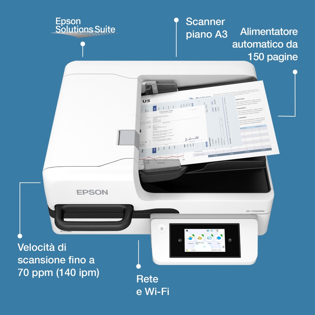 [B11B284401] EPSON SCANNER WORKFORCE DS-7100WN