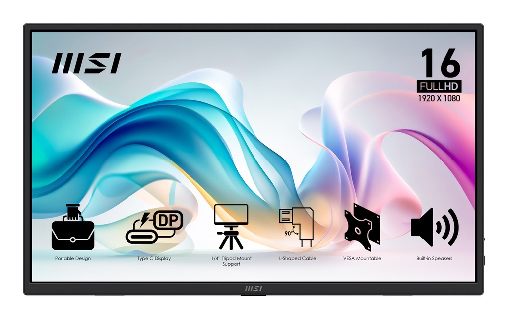 [9S6-3PE50M-001] MSI PRO MP165 E6 TV e monitor portatile Nero 39,6 cm (15.6") LED 1920 x 1080 Pixel