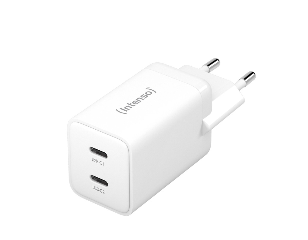 [7804012] Intenso POWER ADAPTER 2XUSB-C GAN/7804012 Universale Bianco AC Ricarica rapida Interno