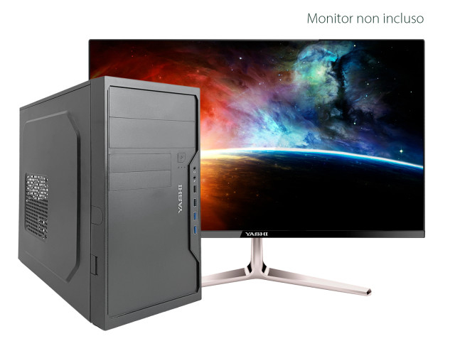 [YY13254] YASHI YY13254 PC Intel® Core™ i3 i3-14100 8 GB DDR4-SDRAM 512 GB SSD Windows 11 Pro Mini Tower Nero