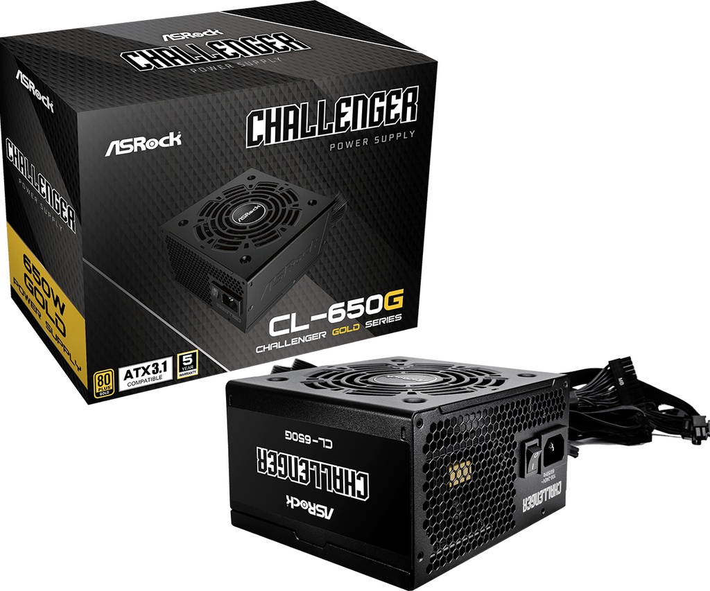 [90-UXC065-GNEAAA] Asrock CL-650G Challenger alimentatore per computer 650 W 20+4 pin ATX ATX Nero