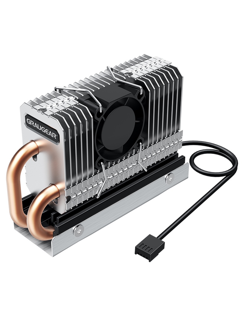 [G-M2HP04-F] GRAUGEAR G-M2HP04-F sistema di raffreddamento per computer Unità allo stato solido Nero, Argento