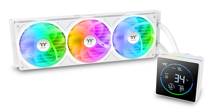 [CL-W472-PL12SW-A] Thermaltake TH360-S V3 ARGB Processore Raffreddatore di liquidi tutto in uno 12 cm Nero, Bianco 1 pz