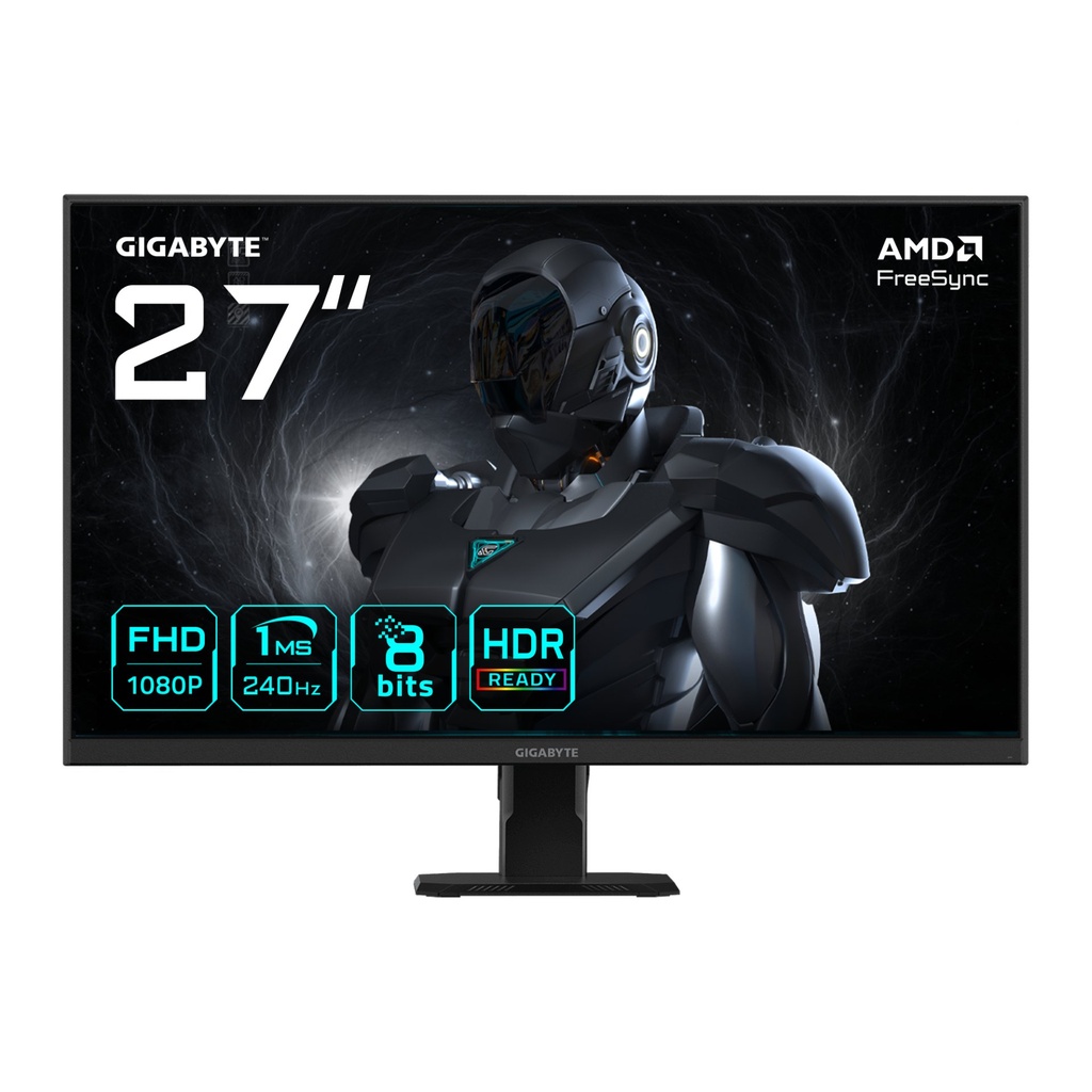 [GS27F2 EK] GIGABYTE GS27F2 27" Monitor da Gioco FHD - 1920 x 1080, 240Hz, 1ms, 300 cd/m², FreeSync, HDR Ready, HDMI 2.0, Displayport 1.4