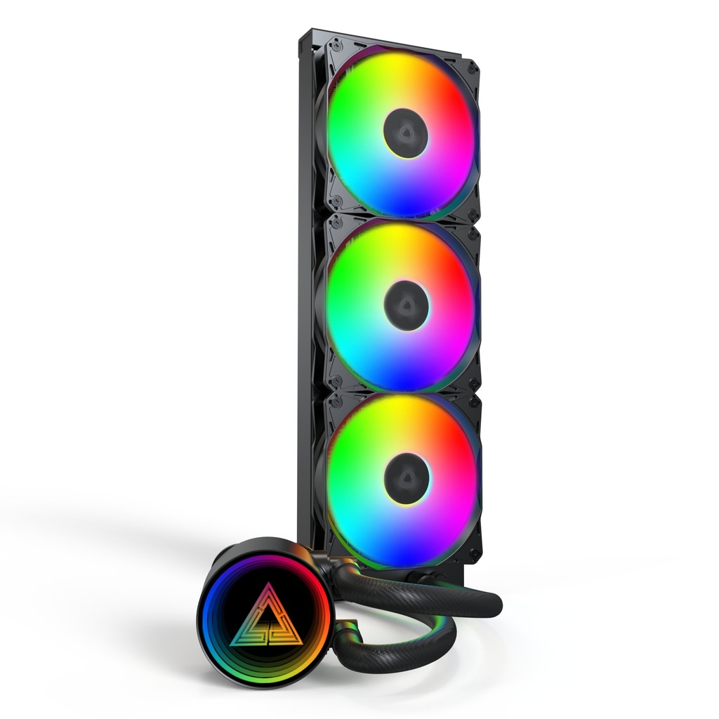 [LightFlow ARGB 360 (B)] Montech LightFlow ARGB 360 Processore Raffreddatore di liquidi tutto in uno 12 cm Nero 1 pz