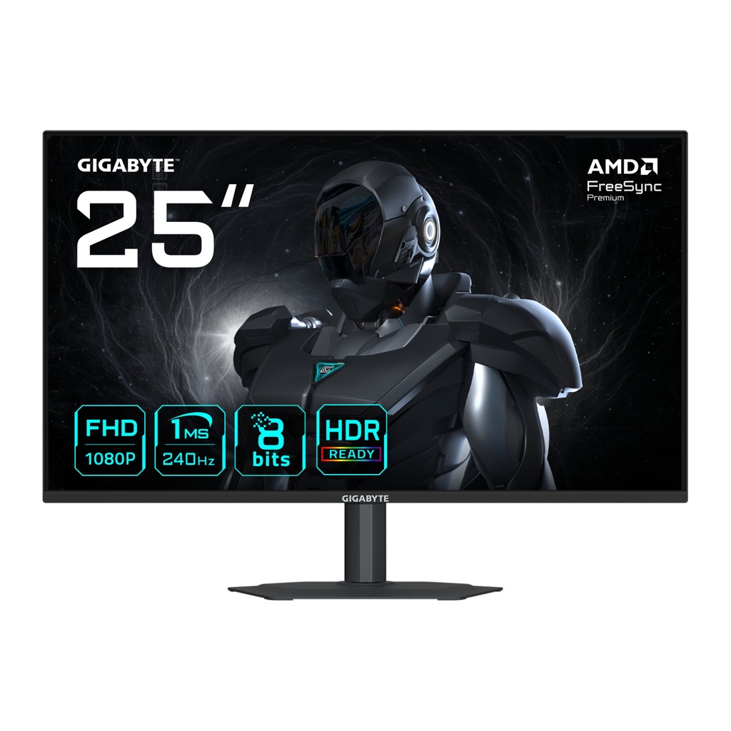 [G25F2A EK] GIGABYTE G25F2A Monitor Gaming 25" FHD - 1920 x 1080, 240Hz, 1ms, 300 cd/m², Display HDR 10, HDMI 2.0, DisplayPort 1.4