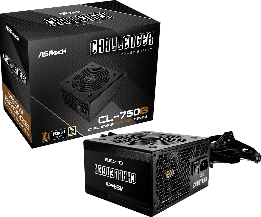 [90-UXC075-BNEAAA] Asrock Challenger CL-750B alimentatore per computer 750 W 20+4 pin ATX ATX Nero