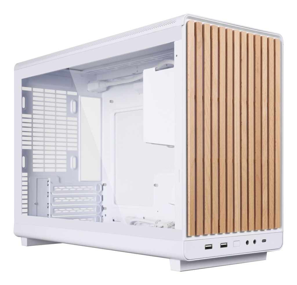 Case Lian Li DAN Cases A3-mATX Wood Edition Vetro Temperato Micro-ATX Bianco