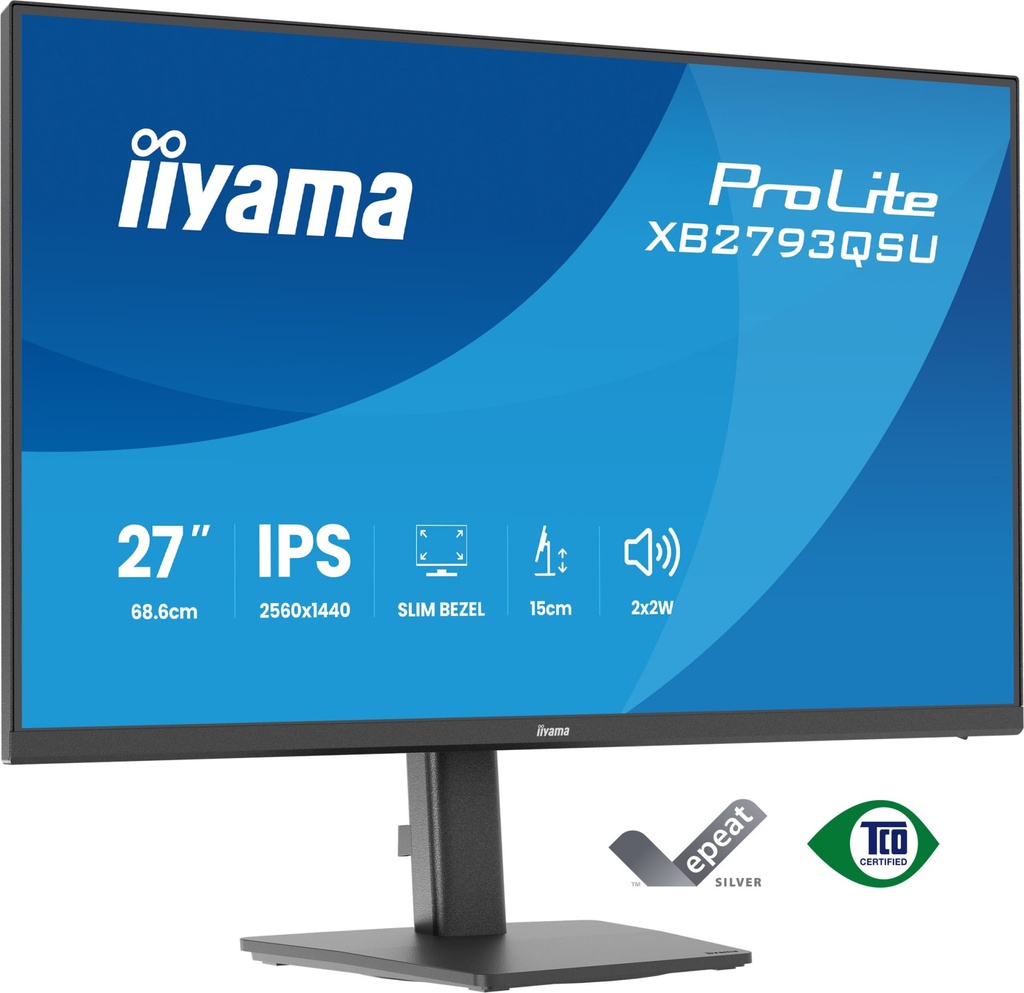 iiyama ProLite XB2793QSU-B1 Monitor PC 68,6 cm (27") 2560 x 1440 Pixel Quad HD LED Nero