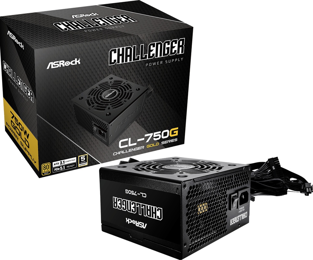 [90-UXC075-GNEAAA] Asrock Challenger CL-750G alimentatore per computer 750 W 20+4 pin ATX ATX Nero