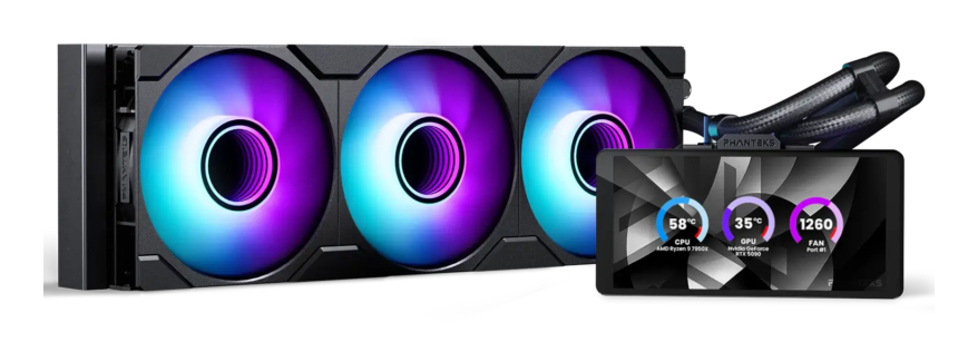 [PH-GO360M25G2LCD_DBK01] Phanteks Glacier One 360M25 LCD Processore Raffreddatore di liquidi tutto in uno 12 cm Nero 1 pz