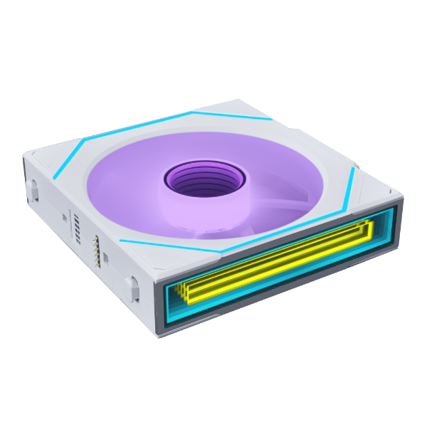 Ventola Lian Li UNI FAN SL-INF Wireless Reverse Blade ARGB PWM 140mm Bianco