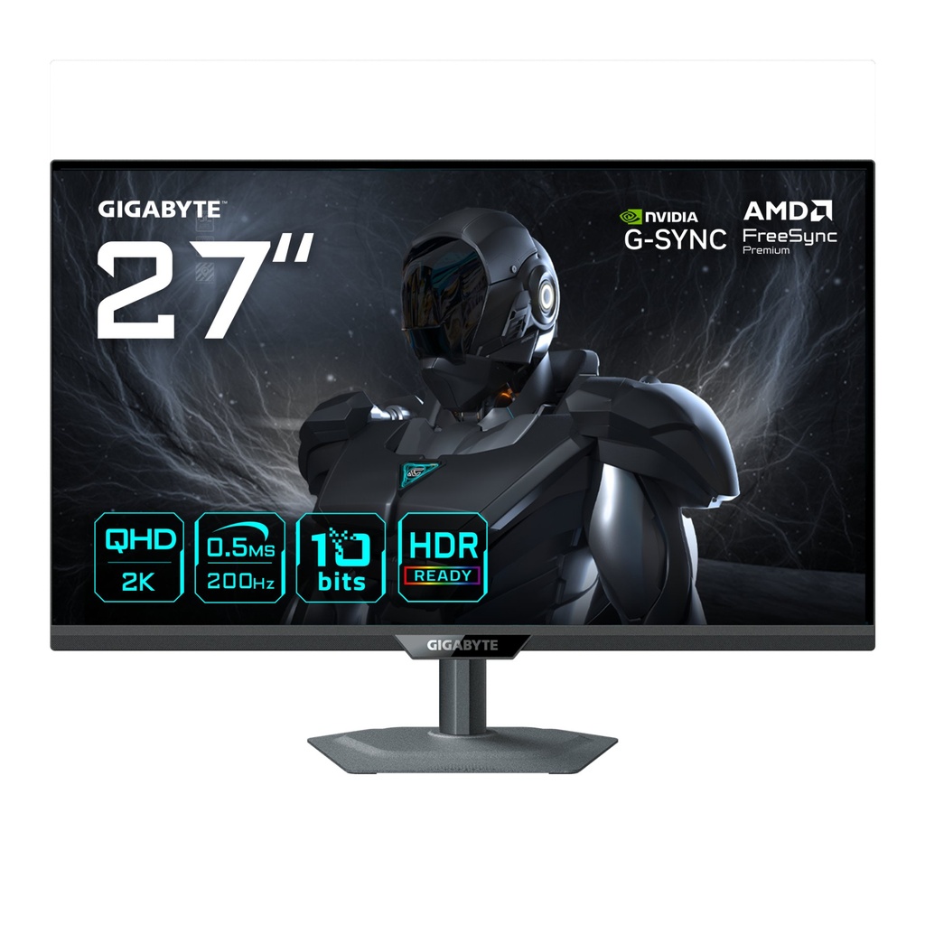 [G27Q20 EK] GIGABYTE G27Q20 Monitor Gaming 27” QHD - 2560 x 1440, 200Hz, 0.5ms, Compatibile G-Sync, FreeSync Premium, HDR10, HDMI 2.0, DisplayPort 1.4