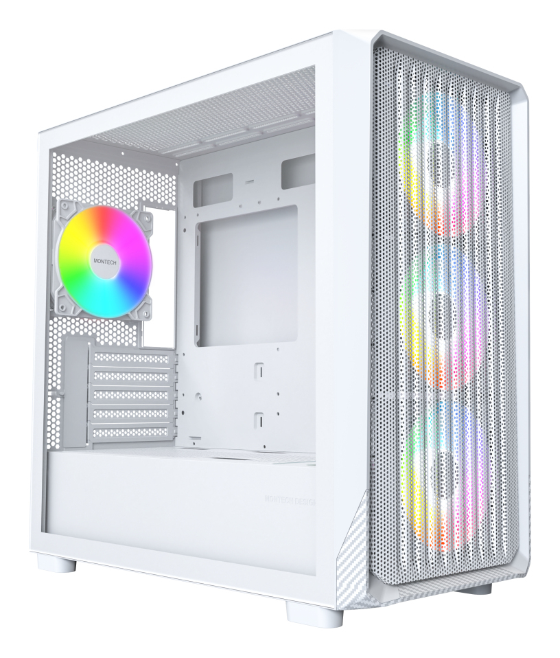 Case Montech X5M Midi-Tower Micro-ATX ARGB Vetro Temperato Bianco