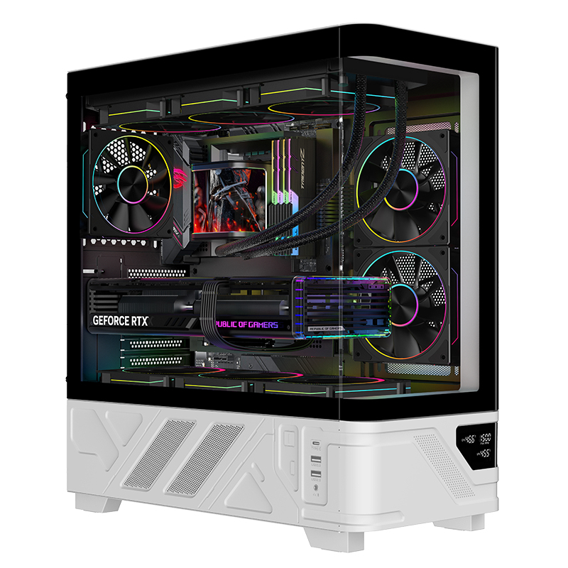 [ITGCANTC01] Case NETRON CURVED - Gaming Tower- ATX- 3x12cm ARGB fan- 2xUSB3- Type-C- Darker Temp Glass Side & Front Panel- Display
