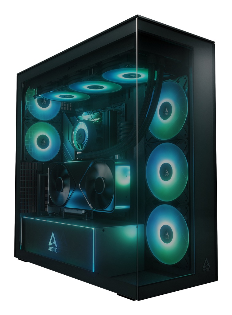 Case ARCTIC Xtender Midi-Tower E-ATX RGB Cavo Riser incluso Vetro Temperato Nero
