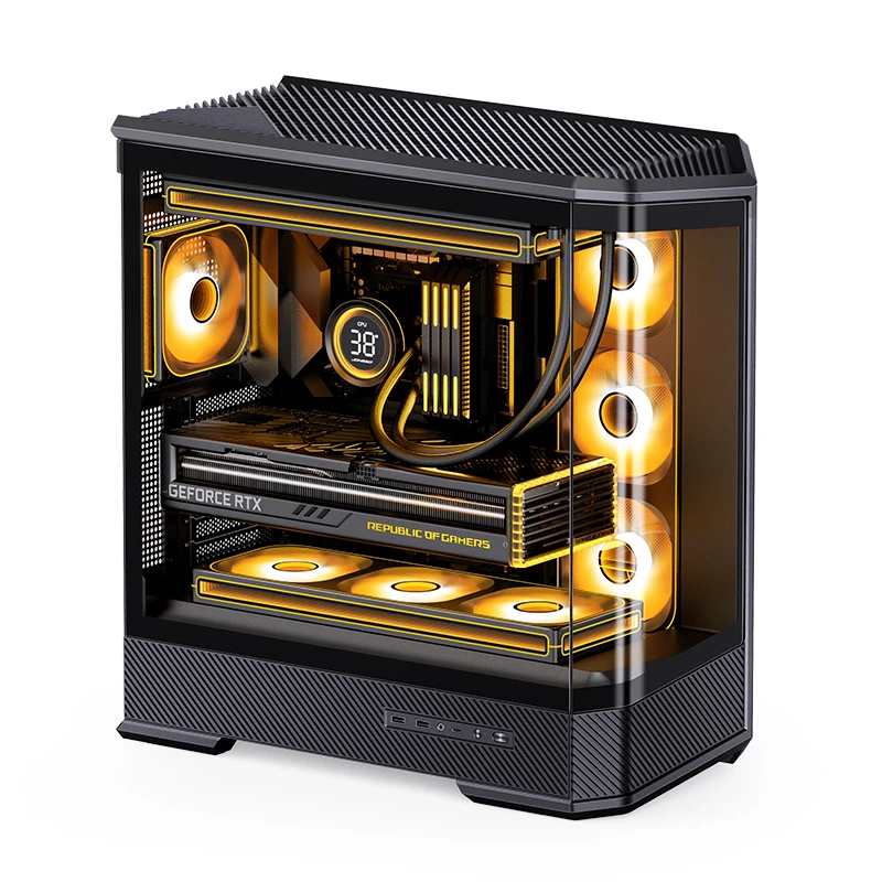 Case Jonsplus D400 Midi-Tower ATX Vetro Temperato Nero