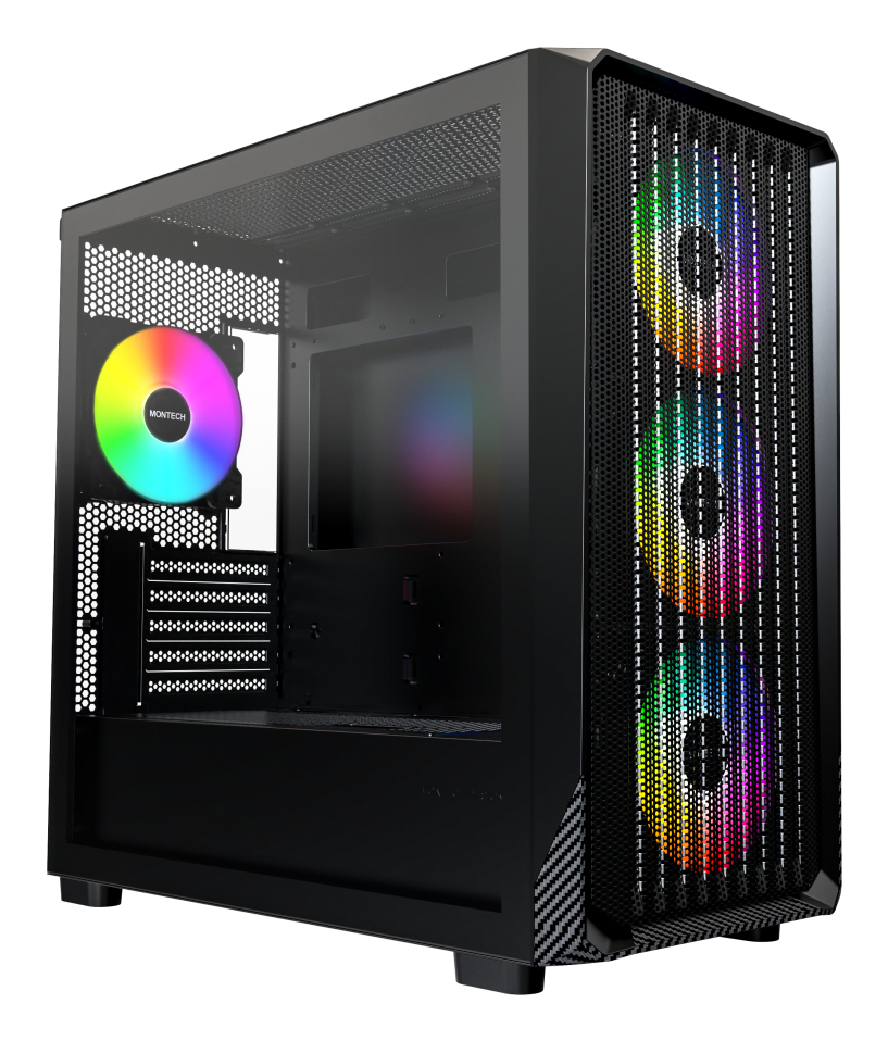 Case Montech X5M Midi-Tower Micro-ATX ARGB Vetro Temperato Nero