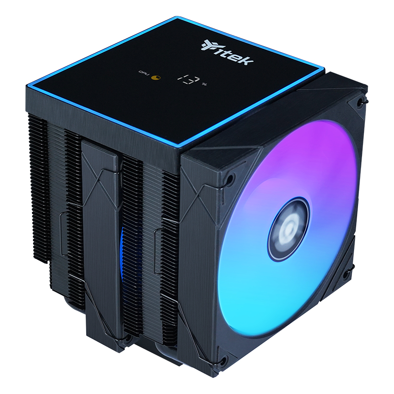 [ITACI6HATP] Dissipatore ad aria ICY-6HATP -  Skt universale- 250W TDP- 6 Heatpipe- 2x12cm ARGB Fan- Digital Display