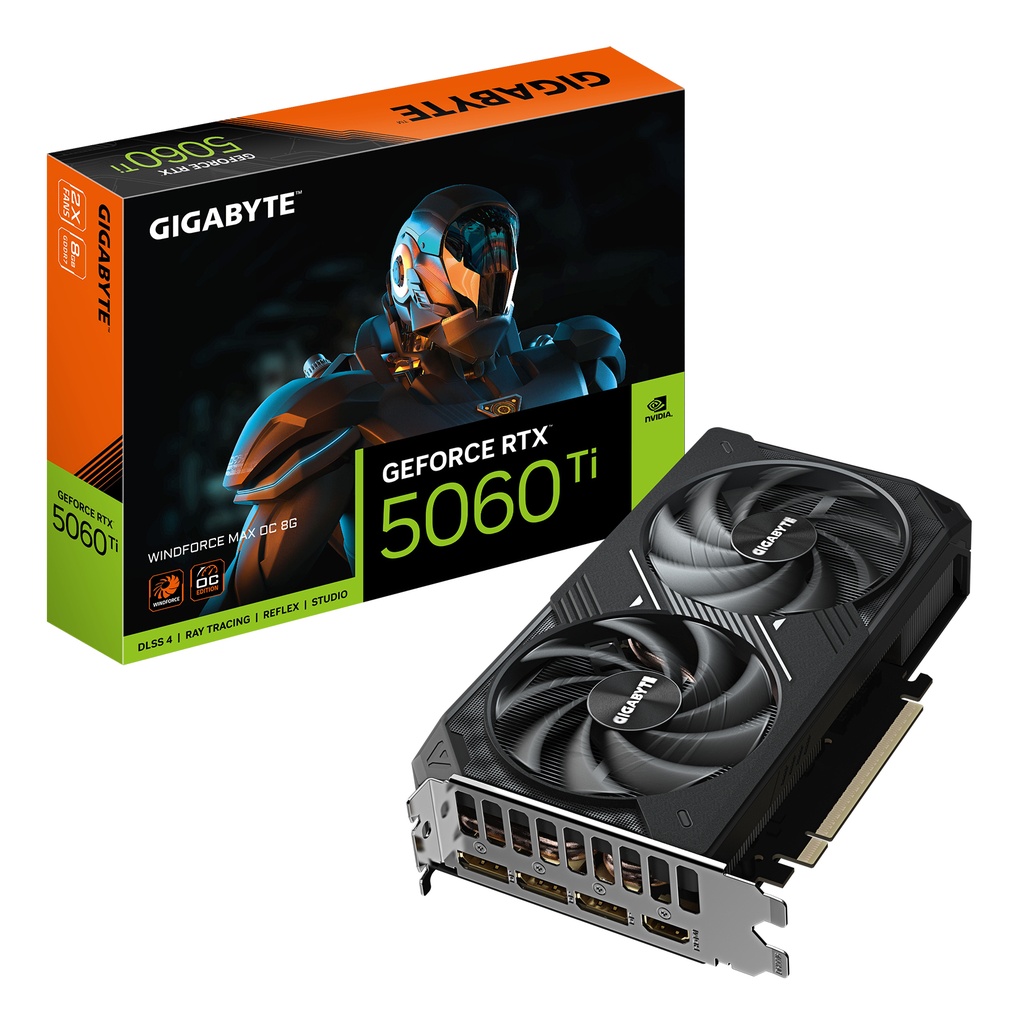 [GV-N506TWF2MAX OC-8GD] GIGABYTE GeForce RTX 5060 Ti WINDFORCE MAX OC 8G Scheda Grafica – 8 GB GDDR7, 128 bit, PCI-E 5.0, 2587 MHz Frequenza del core, 3 x DisplayPort, 1 x HDMI, NVIDIA DLSS 4, GV-N506TWF2MAX OC-8GD