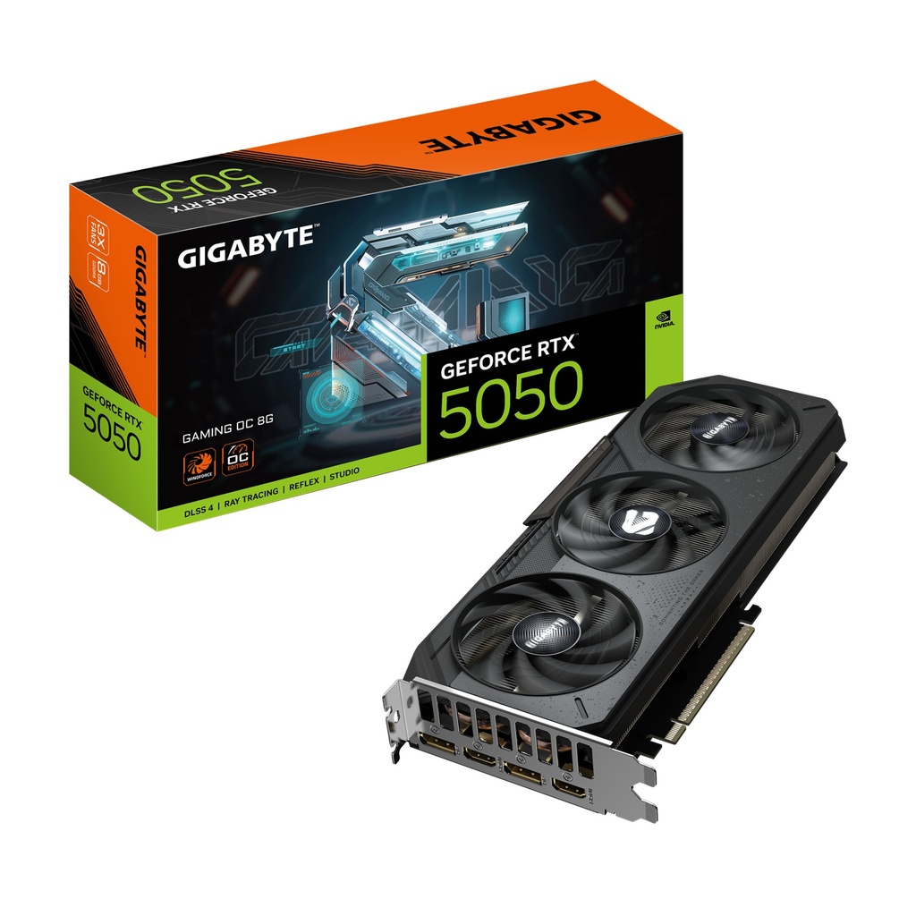 [GV-N5050GAMING OC-8GD] GIGABYTE GeForce RTX 5050 GAMING OC 8G Scheda Grafica - 8GB GDDR6, 128bit, PCI-E 5.0, 2632MHz Frequenza core, 2 x DP, 2 x HDMI, NVIDIA DLSS 4, GV-N5050GAMING OC-8GD