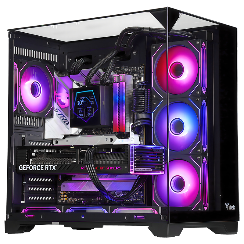 [ITGCADCPAB] Case DARK CAVE PANO - Gaming Tower- ATX- 4x12cm ARGB fan- 2xUSB3- Type-C- Temp Glass Top- Side & Front Panel