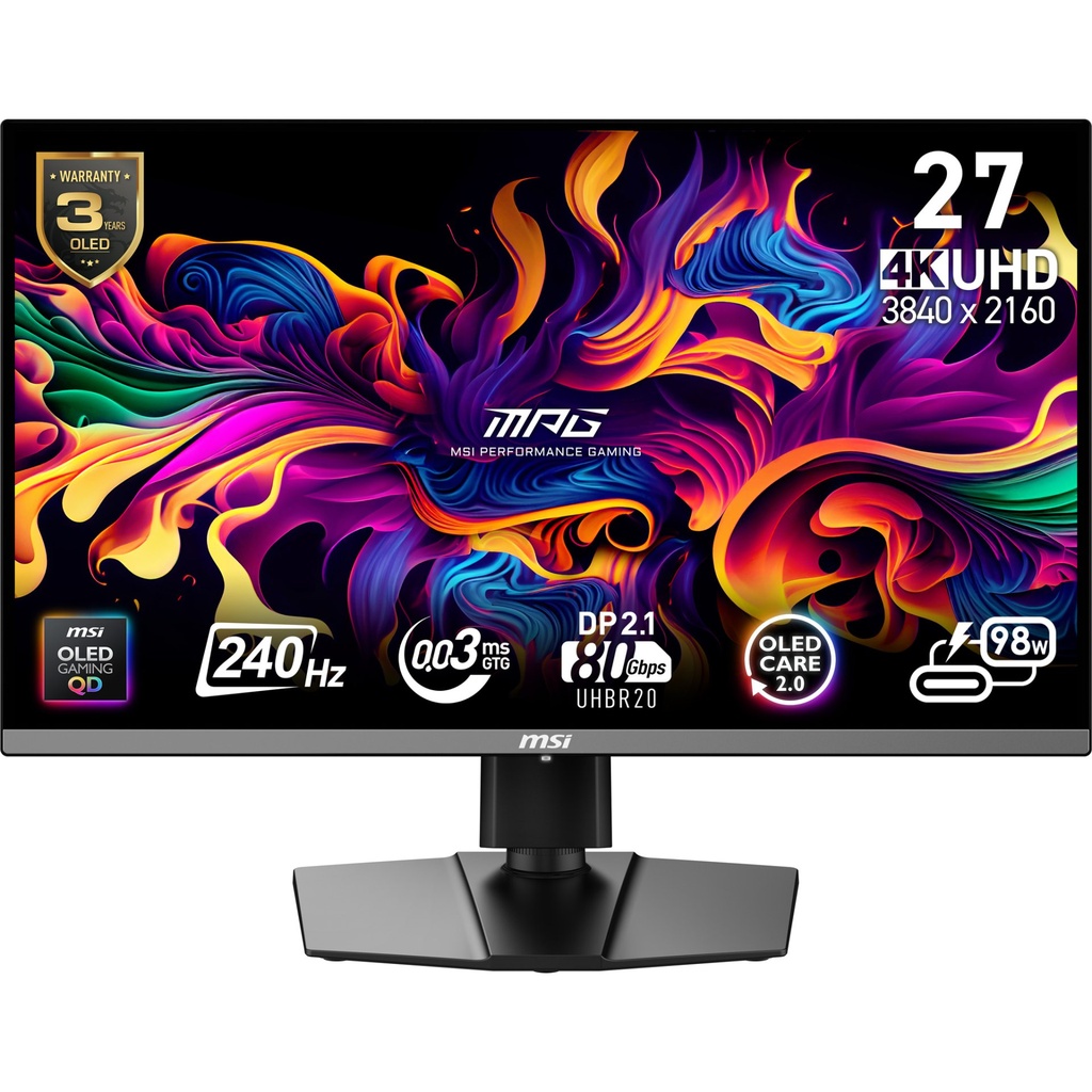 [9S6-3CD79A-016] MSI MPG 272URXDE QD-OLED Monitor PC 67,3 cm (26.5") 3840 x 2160 Pixel 4K Ultra HD Nero