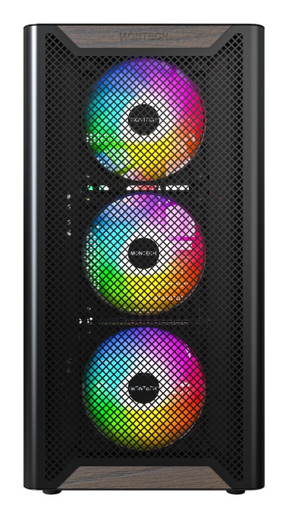 Case Montech XR Legno Midi Tower ATX ARGB Vetro Temperato Nero
