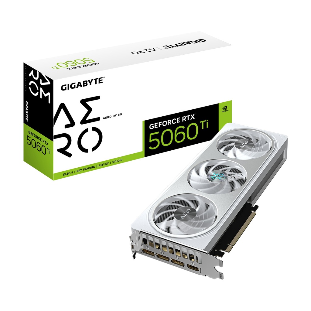 [GV-N506TAERO OC-8GD] GIGABYTE GeForce RTX 5060 Ti AERO OC 8G Scheda Grafica – 8 GB GDDR7, 128 bit, PCI-E 5.0, 2647 MHz Frequenza del core, 3 x DisplayPort, 1 x HDMI, GV-N506TAERO OC-8GD