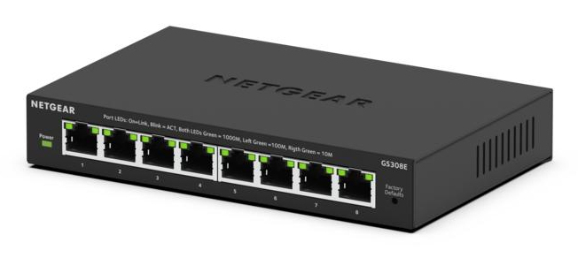 [GS308E-400EUS] NETGEAR GS308E Gestito L2/L3 Gigabit Ethernet (10/100/1000) Nero