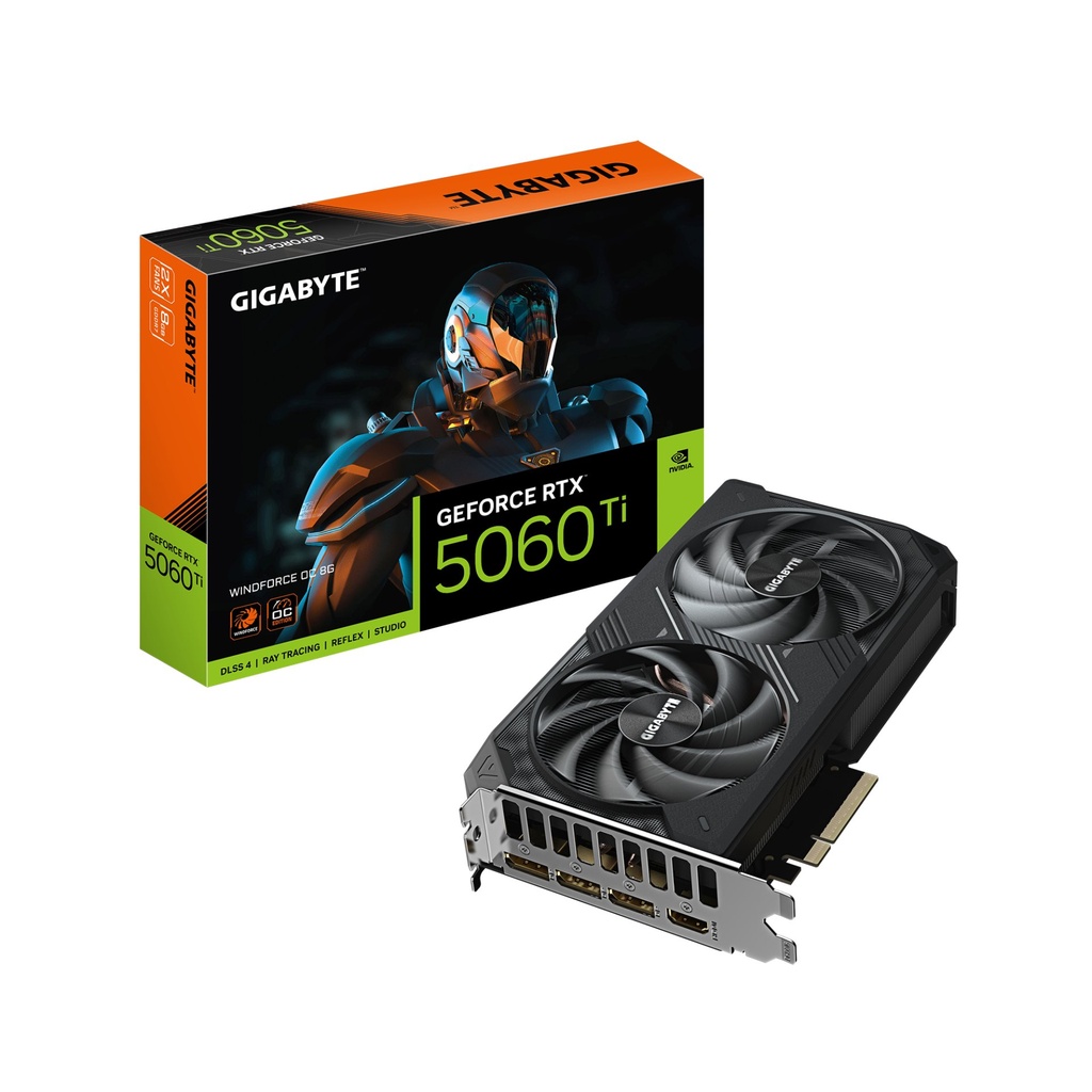 [GV-N506TWF2OC-8GD] GIGABYTE GeForce RTX 5060 Ti WINDFORCE OC 8G Scheda Grafica – 8 GB GDDR7, 128 bit, PCI-E 5.0, 2587 MHz Frequenza del core, 3 x DisplayPort, 1 x HDMI, GV-N506TWF2OC-8GD