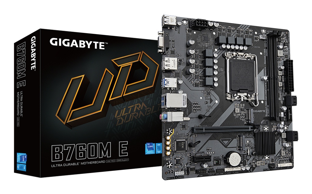 [B760M E] GIGABYTE B760M E Scheda madre - Supporta CPU Intel Core 14ª generazione, VRM a 6+1+1 fasi, fino a 7200 MHz DDR5 (OC), 2xPCIe 4.0 M.2, LAN 1 GbE, USB 3.2 Gen 1