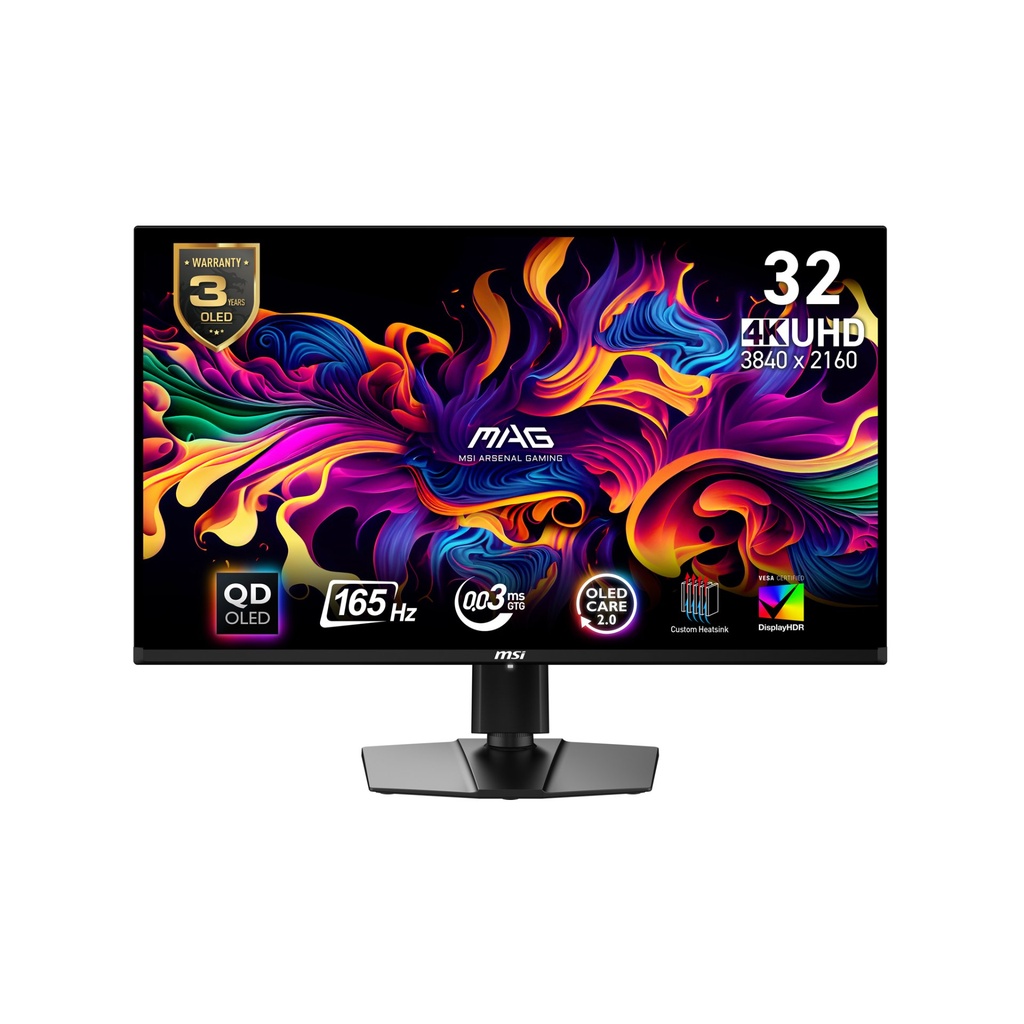 Monitor MSI MAG 321UPDE QD-OLED 32" Nero UltraHD 4K AMD FreeSync Premium USB-C 165Hz