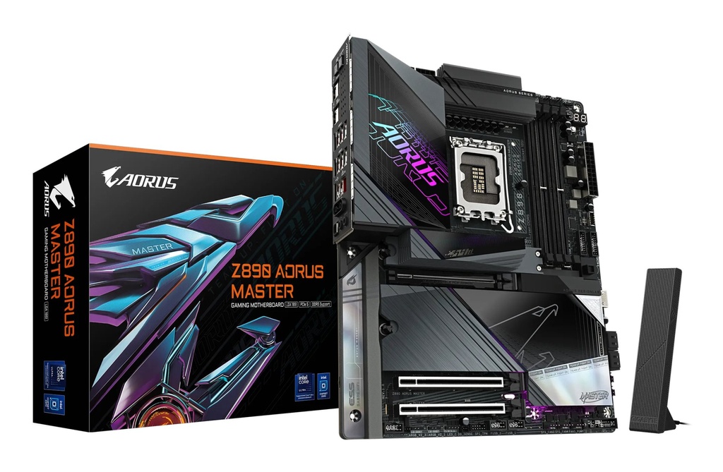 [Z890 AORUS MASTER] GIGABYTE Z890 AORUS MASTER Scheda Madre - Supporta CPU Intel Core Ultra (Serie 2), VRM a 18+1+2 fasi, fino a 9500MHz DDR5 (OC), 2xPCIe 5.0 + 3xPCIe 4.0, Wi-Fi 7, LAN 10GbE, Thunderbolt 4