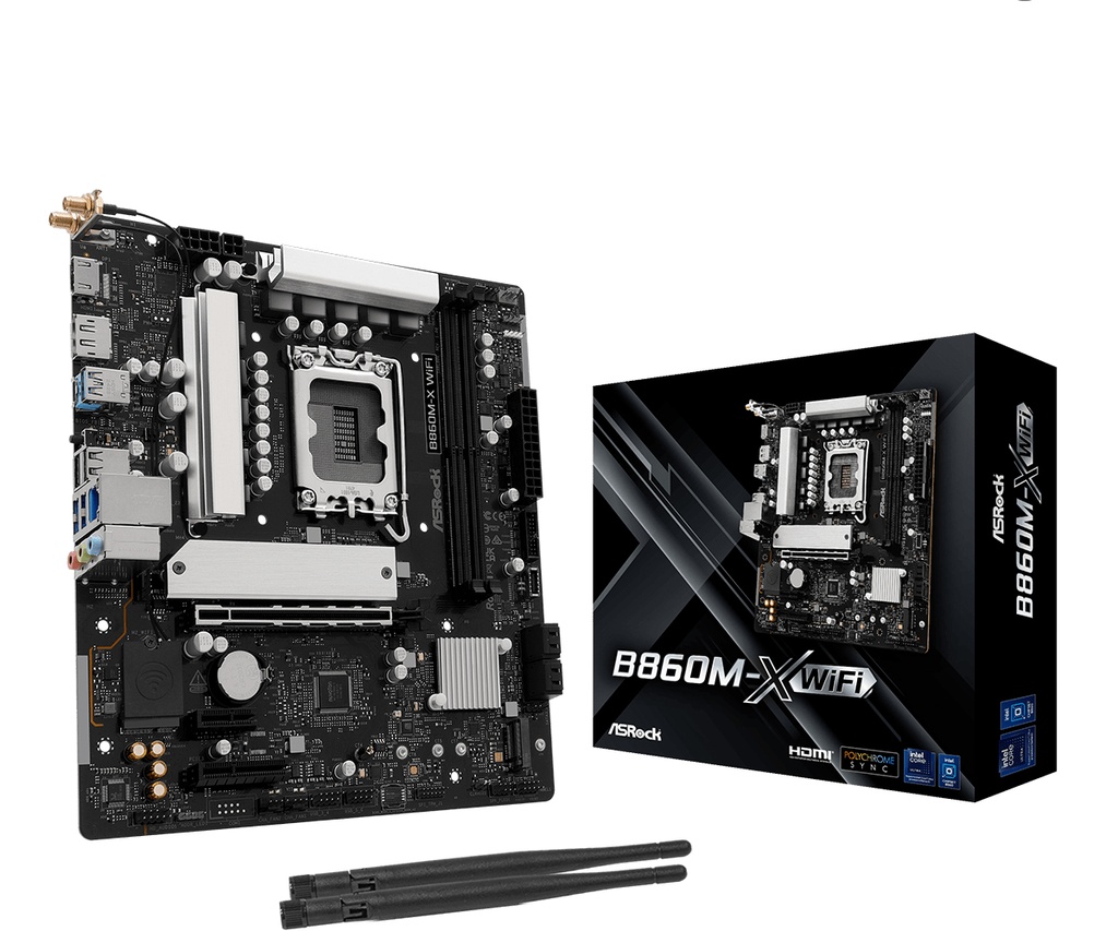 [90-MXBRY0-A0UAYZ] Asrock B860M-X WiFi Intel B860 LGA 1851 (Socket V1) micro ATX