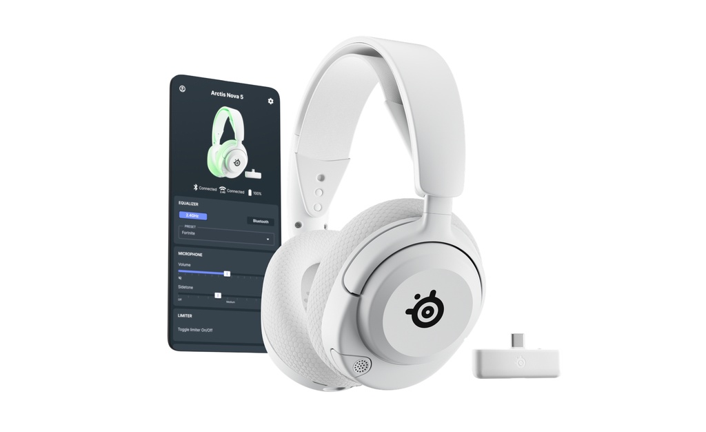 [61677] Steelseries Arctis Nova 5X Wireless Auricolare A Padiglione Gaming USB tipo-C Bluetooth Bianco
