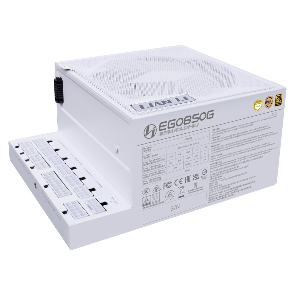 Alimentatore Lian Li Edge Gold 850 80 Plus Gold PCIE 5.1 ATX 3.1 850W Bianco