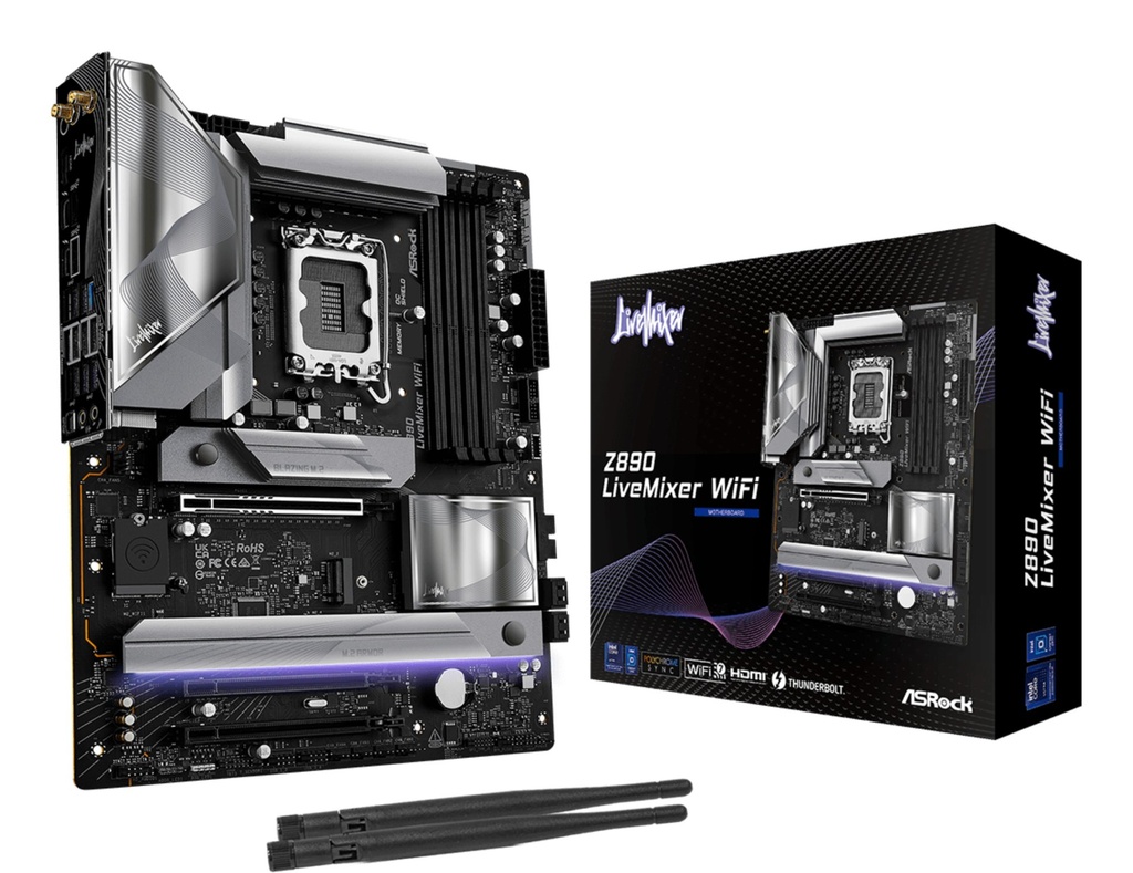 [90-MXBPE0-A0UAYZ] Asrock Z890 LiveMixer WiFi Intel Z890 LGA 1851 (Socket V1) ATX