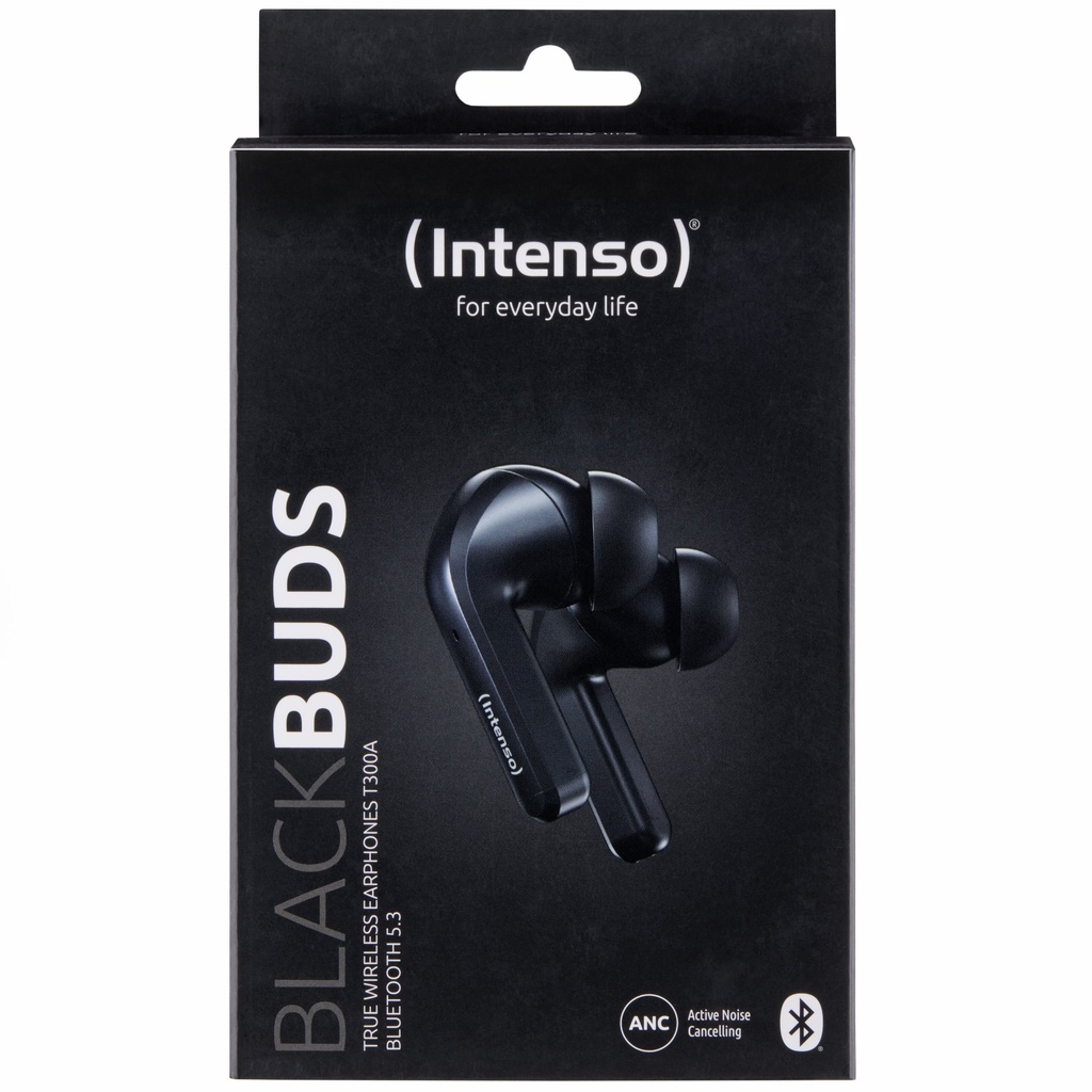 [3720300] Intenso Black Buds T300A Cuffie True Wireless Stereo (TWS) In-ear Chiamate/Musica/Sport/Tutti i giorni USB tipo-C Bluetooth Nero
