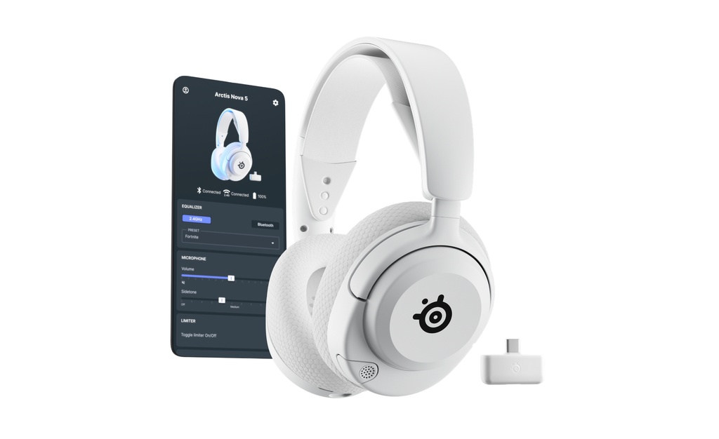 [61671] Steelseries Arctis Nova 5P Wireless Auricolare A Padiglione Gaming USB tipo-C Bluetooth Bianco