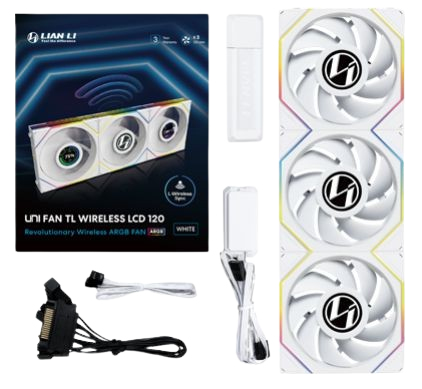 [12TLLCD1W3W] Lian Li 12TLLCD1W3W sistema di raffreddamento per computer Case per computer Ventilatore 12 cm Bianco