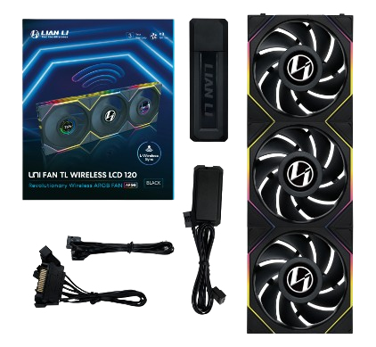 [12TLLCD1W3B] Lian Li 12TLLCD1W3B sistema di raffreddamento per computer Case per computer Ventilatore 12 cm Nero