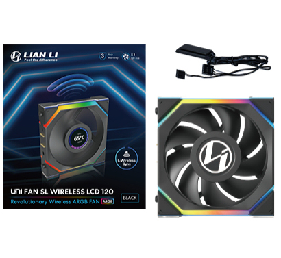 [12SLLCD1W1B] Lian Li UNI FAN SL Wireless LCD 120 Case per computer Ventilatore 12 cm Nero 1 pz