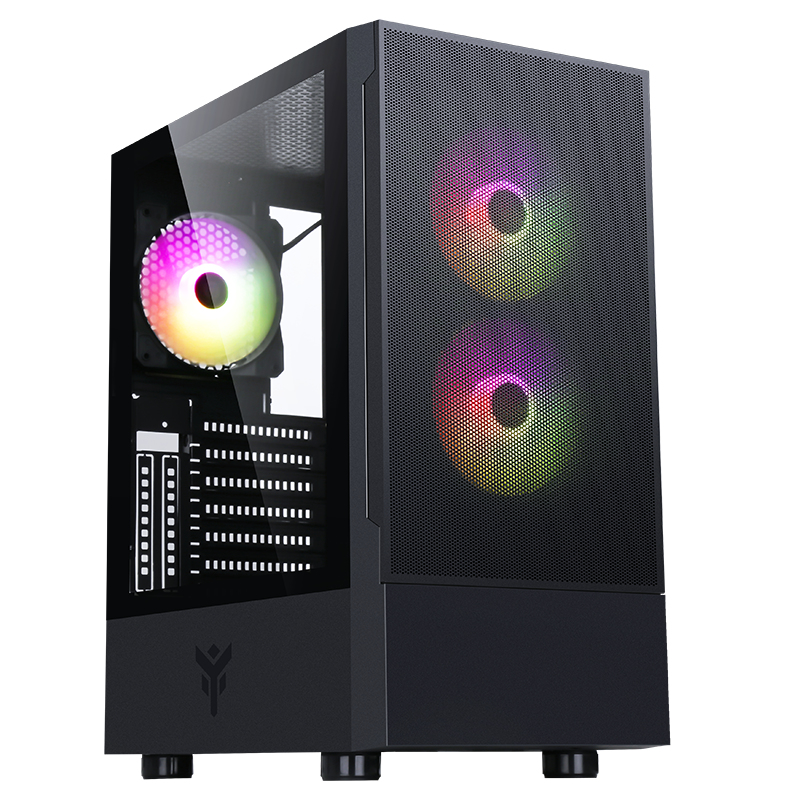 [ITGCASIB30] Case SIISBE 3.0 - Gaming Middle Tower- 3x12cm ARGB fan- USB3- Side Panel Temp Glass with hinge