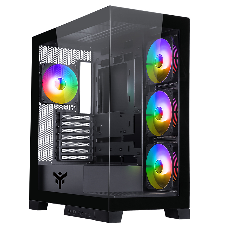 [ITGCASB45B] Case SHOWBUI 45B - Gaming Tower- ATX- 4x12cm ARGB fan- 2xUSB3- Type-C- Side & Front Panel Temp Glass