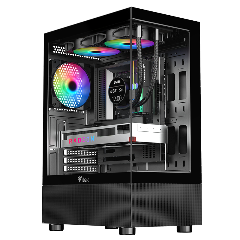 [ITGCASB33B] Case SHOWBUI 33B - Gaming Tower ATX- 12cm ARGB fan- USB3- Side & Front Panel Temp Glass