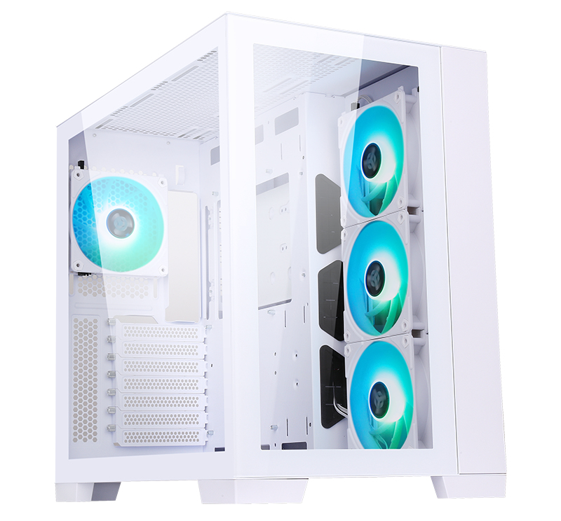 [ITGCADCAGW] Case DARK CAVE - Gaming Tower- ATX- 4x12cm ARGB fan- 2xUSB3- Type-C- Side & Front Panel Temp Glass- White Edition