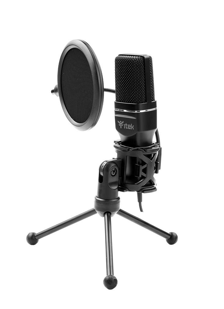 [ITMICM100] Microfono a Condensatore M100 - USB- treppiede- filtro antipop e spugna- audio professionale