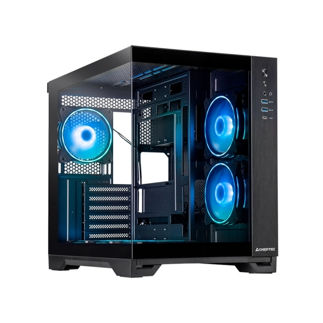 [GM-30B-TG-OP] Chieftec Visio GM-30B-TG-OP schwarz Tempered Glass x 2 Cubo Nero