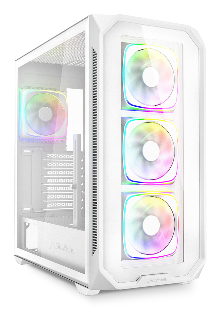 Case SHARKOON AK5G RGB Midi Tower ATX Vetro Temperato Bianco